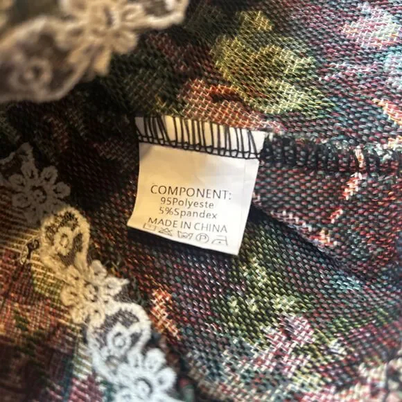 Corset Crop Top Womens S Floral Cottagecore Tapestry Lace Up Festival - Picture 6 of 6